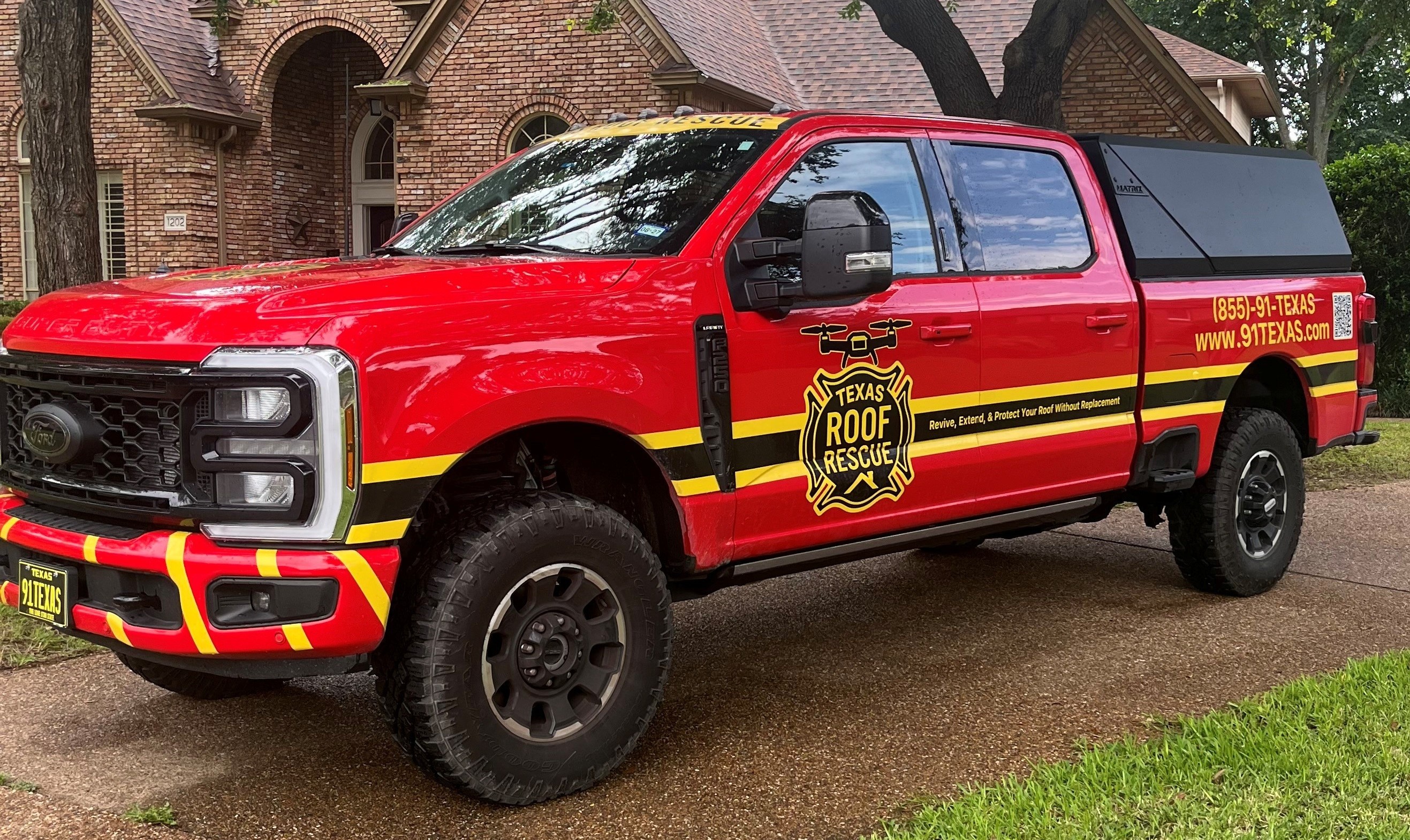 Texas Roof Rescue truck serving Keller, Tarrant County, Texas